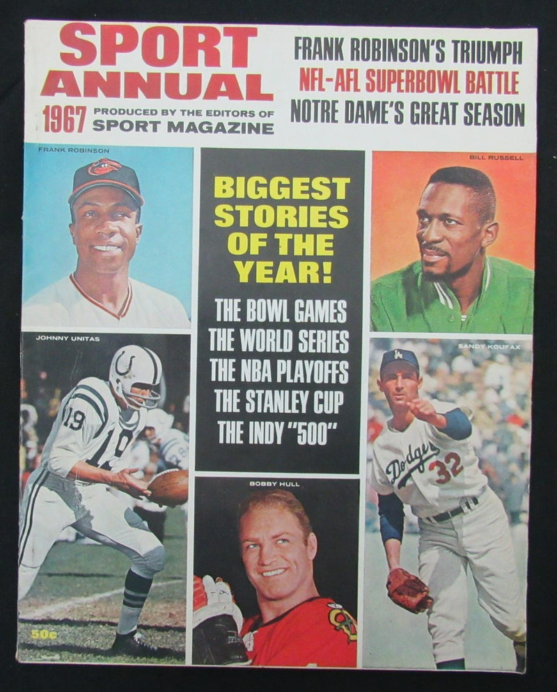 1967 Sport Annual Magazine Unitas/Russell/ Koufax/ Hull Cover 185572