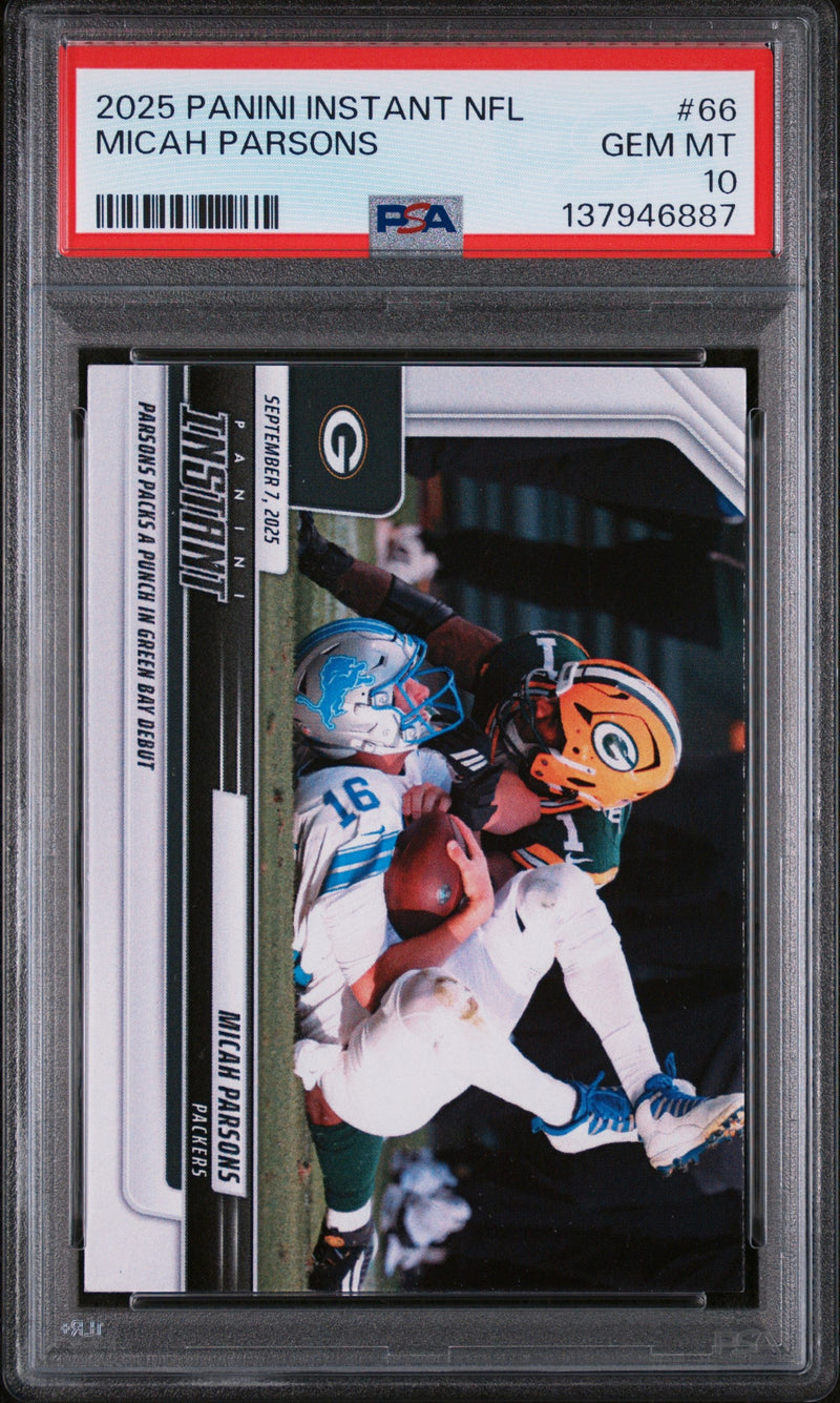 Graded 2025 Panini Instant Micah Parsons #66 Football Card PSA 10 Gem Mint