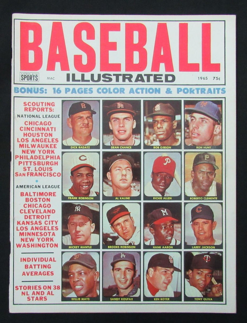 1965 Baseball Illustrated Magazine Aaron/Mantle/Mays/Clemente Cover 185558