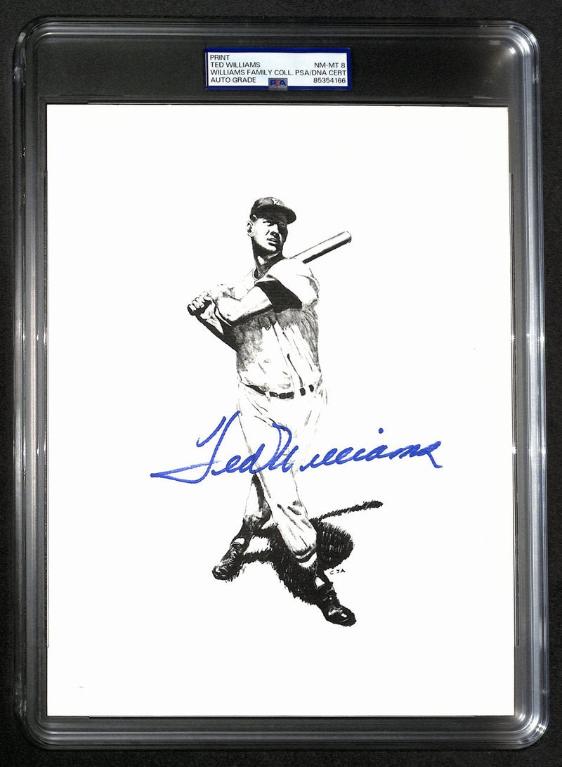 Ted Williams Signed/Auto 8x10 Photo/Print Red Sox PSA/DNA Slabbed 193004
