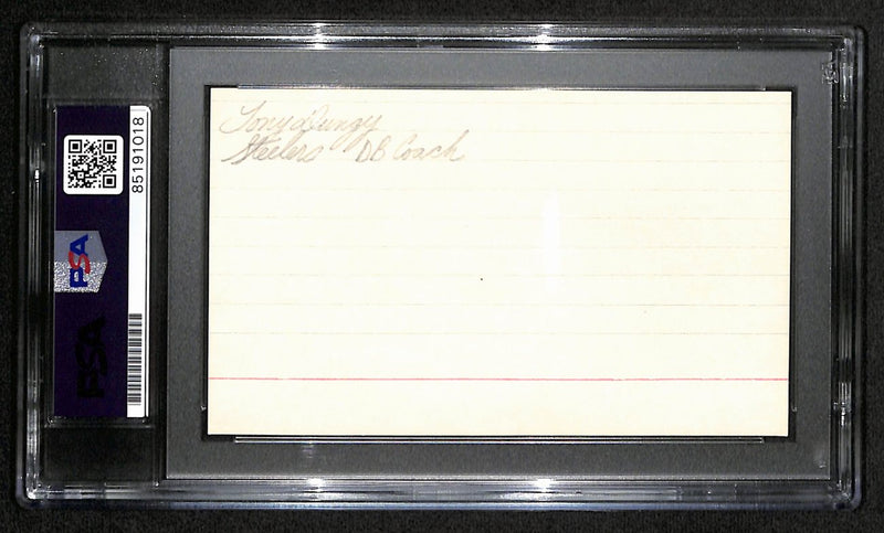 Tony Dungy HOF Signed/Auto 3x5 Index Card Baltimore Colts PSA/DNA 187457