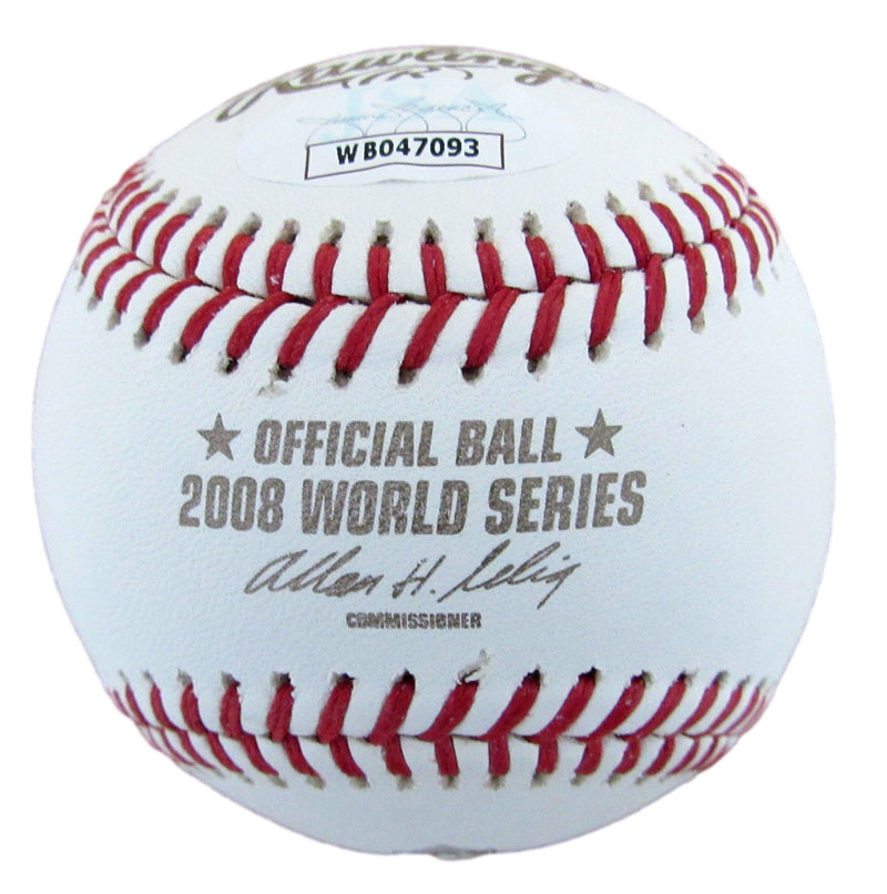 Carlos Ruiz/Brad Lidge Phillies Signed 2008 WORLD SERIES Baseball JSA 183560
