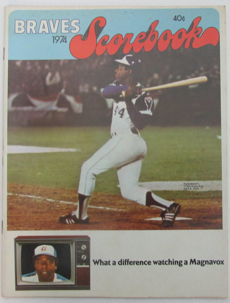 1974 Atlanta Braves vs. Cubs Official Scorebook Hank Aaron #715  153287