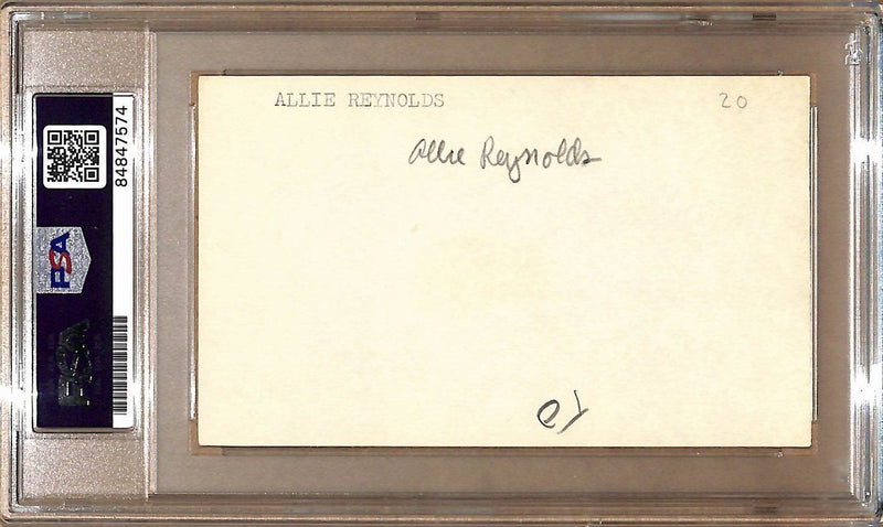 Allie Reynolds Autographed 3x5 Index Card New York Yankees PSA/DNA 178802