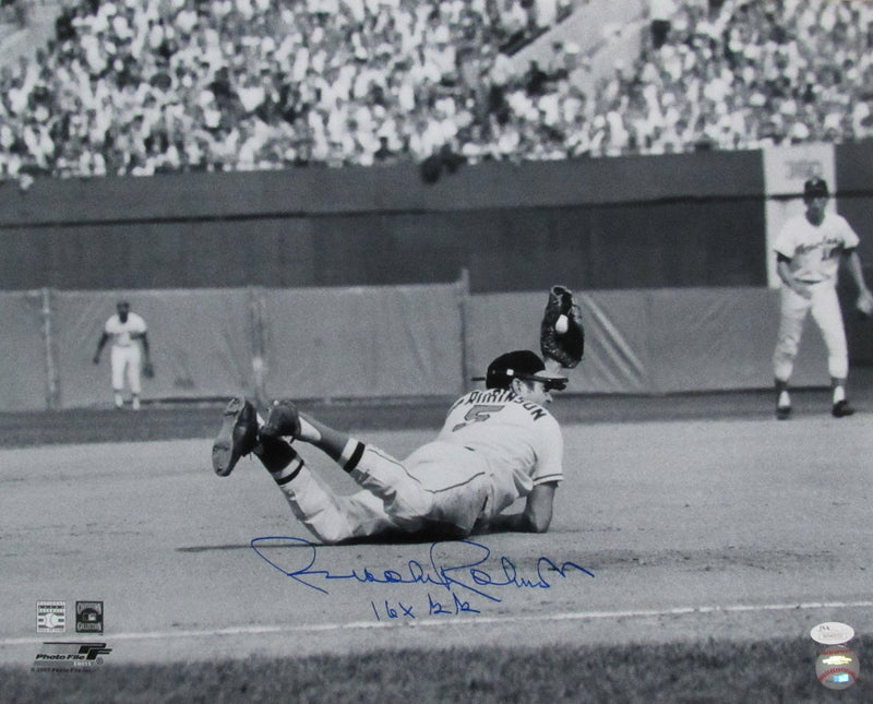 Brooks Robinson HOF Signed/Inscr 16x20 B/W Photo Baltimore Orioles JSA 190519
