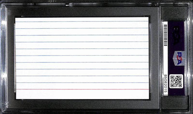 Bob Sheppard Autographed 3x5 Cut Index Card PA Announcer Yankees PSA/DNA 184804
