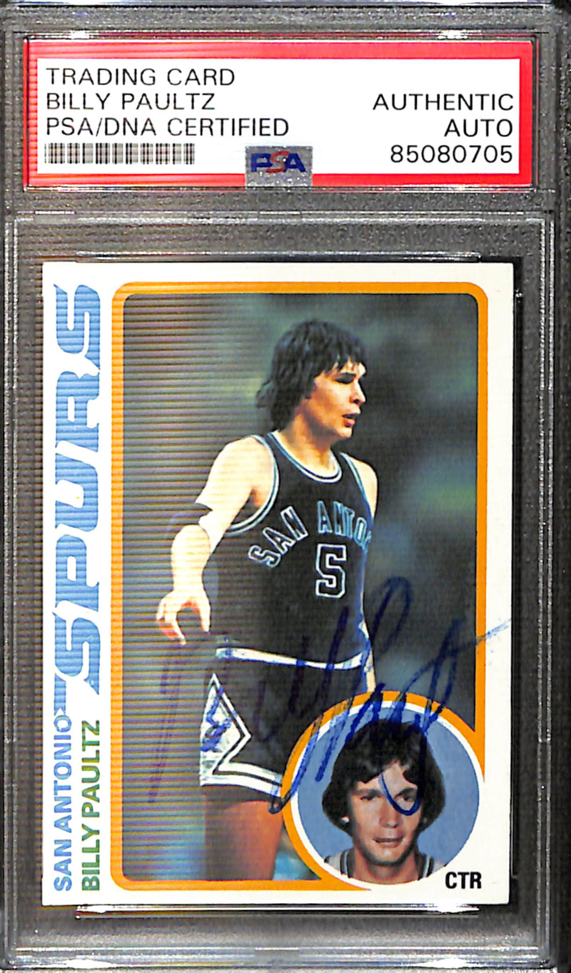 Billy Paultz Signed/Auto 1978 Topps Card #91 San Antonio Spurs PSA/DNA 185401