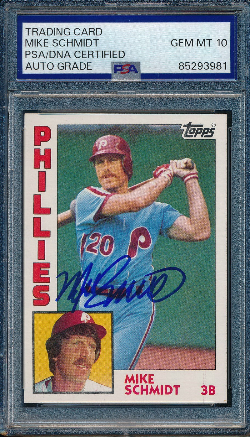 1984 Topps Mike Schmidt Phillies Card #700 Signed PSA/DNA GEM MINT 10 190431