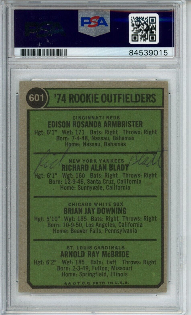 Rich Bladt Yankees Signed/Autographed 1974 TOPPS Card #601 PSA/DNA 166839