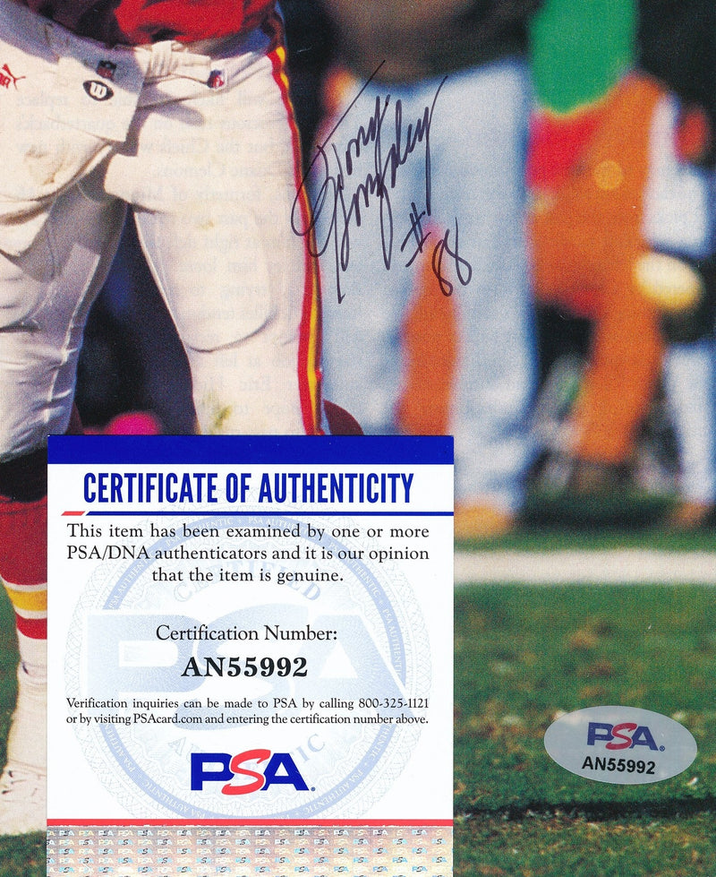 Tony Gonzalez HOF Signed/Auto 8x10 Magazine Photo Chiefs PSA/DNA 188129