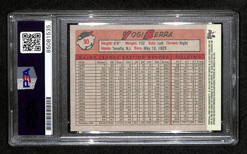 Yogi Berra HOF Signed 2004 Topps All-Time Fan Favorites Card #90 Yankees PSA/DNA
