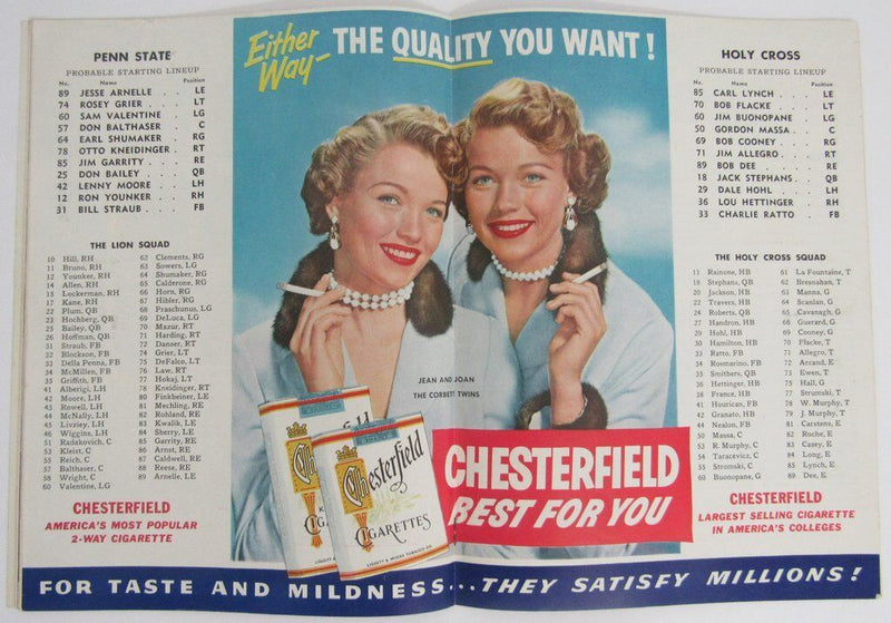 1953 Holy Cross vs. Penn State Nittany Lions Football Program 137637