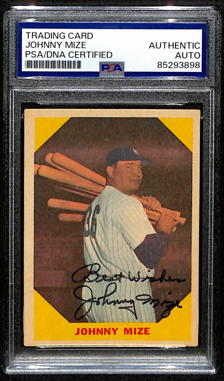 Johnny Mize HOF Signed/Autographed 1960 Fleer Card #38 Yankees PSA/DNA 190658