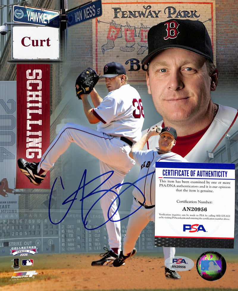 Curt Schilling Signed/Auto 8x10 Photo Boston Red Sox  PSA/DNA 189040