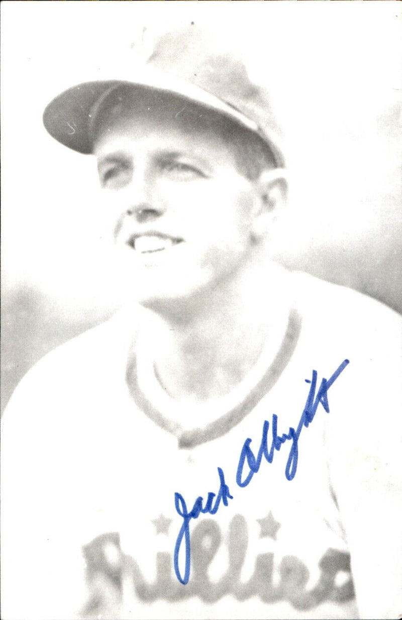 Jack Albright Phillies d. 1991 Signed/Autographed 3x5  Photo 177916
