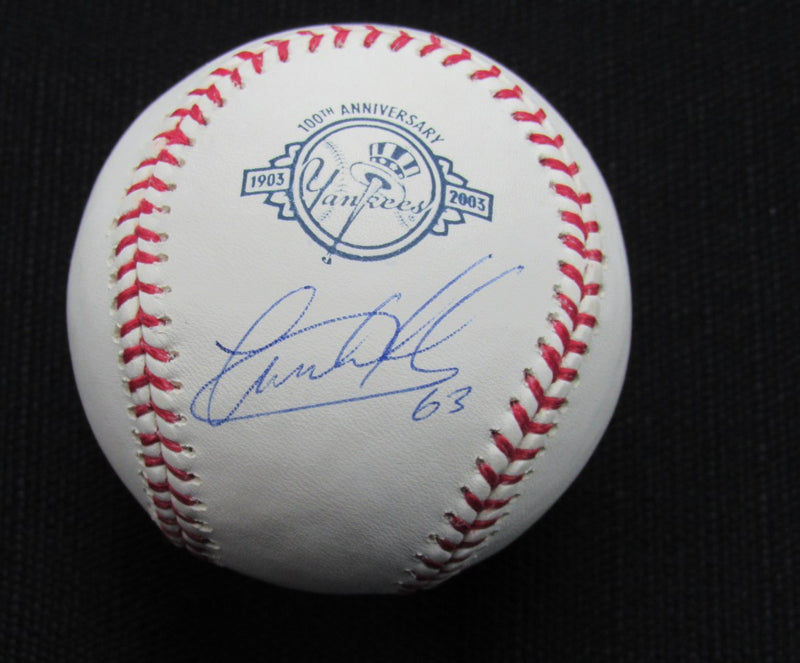Jesus Montero Signed/Auto Yankees 100th OML Baseball STEINER Inscr 187154