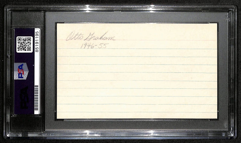 Otto Graham HOF Signed/Auto 3x5 Index Card Cleveland Browns PSA/DNA 187434