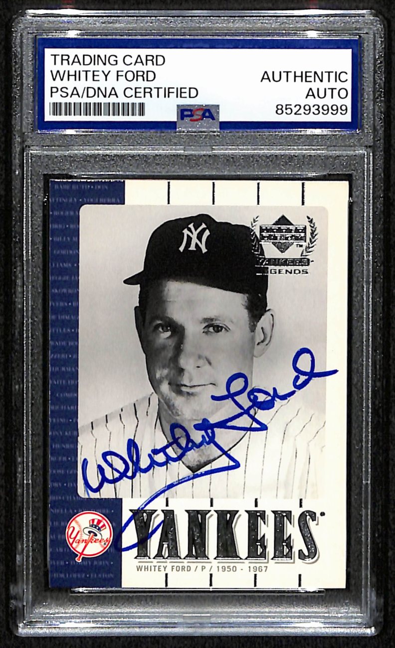 Whitey Ford HOF Signed/Auto 2000 Upper Deck Card #18 Yankees PSA/DNA 190666