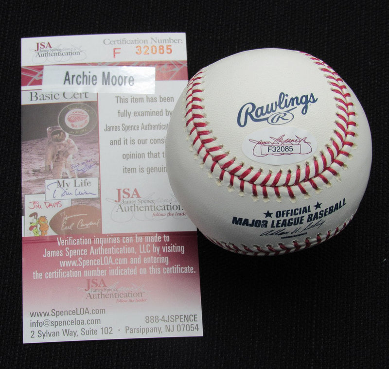 Archie Moore Signed/Auto Yankees 100th OML Baseball JSA  186911