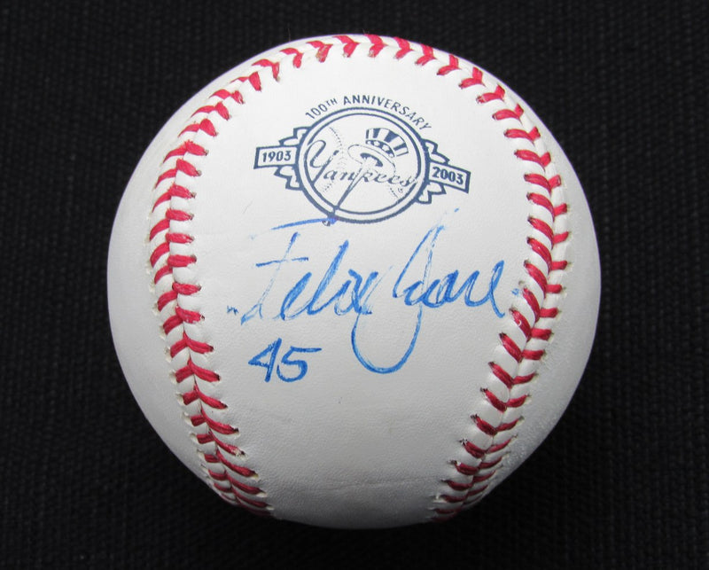 Felix Jose Signed/Auto Yankees 100th OML Baseball JSA 186724