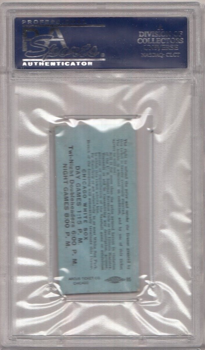 Chuck Tanner MLB Manager Debut 1970 White Sox Slab Ticket Stub PSA 132061