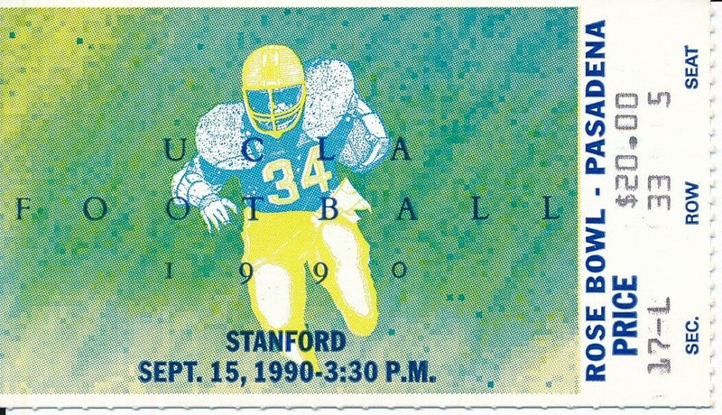 1990 UCLA Bruins vs. University of Stanford Football Game Ticket Stub 148649