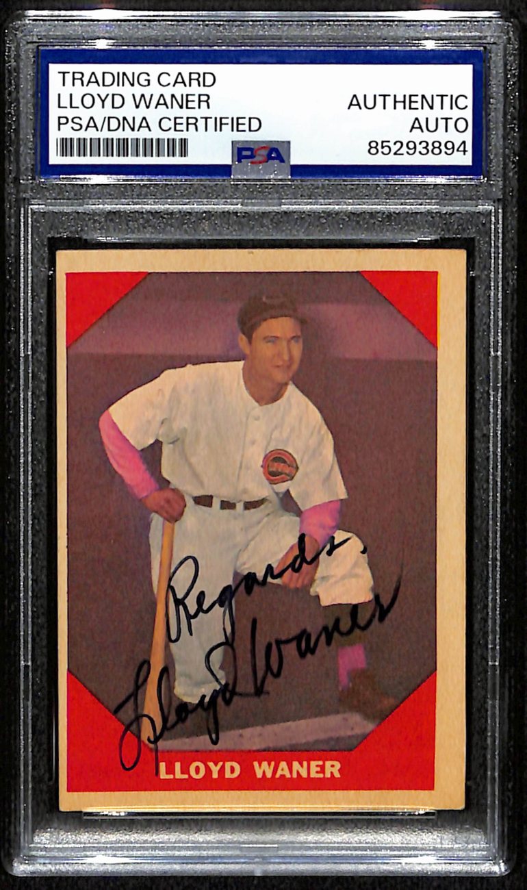 Lloyd Waner HOF Signed/Autographed 1960 Fleer Card #78 Pirates PSA/DNA 190654