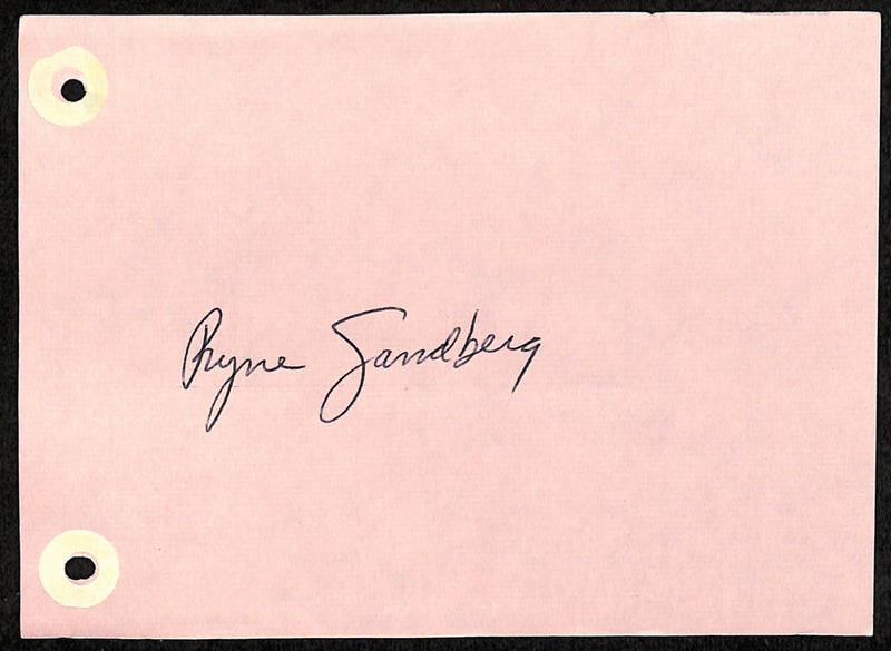 Ryne Sandberg HOF Signed/Auto Vintage 4X6 Album Page Cubs 191569
