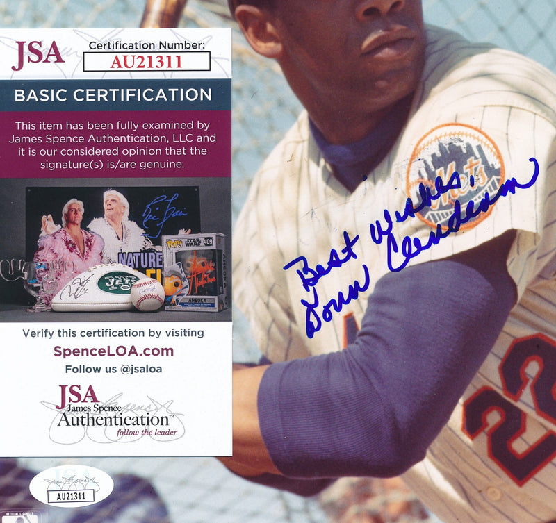 Donn Clendenon Signed/Inscribed 8x10 Photo New York Mets JSA 192313