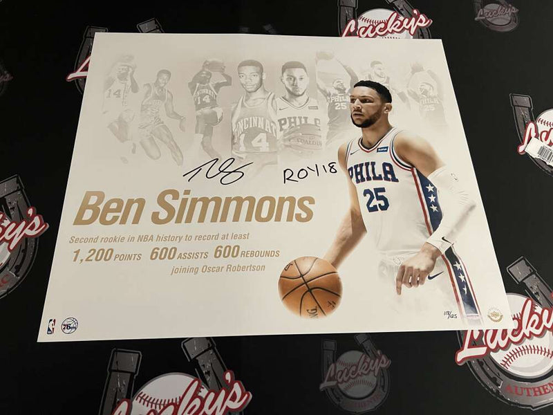 Ben Simmons Signed 20x24 Photo NBA Royalty "ROY 18" 11/125 UDA COA 76ers