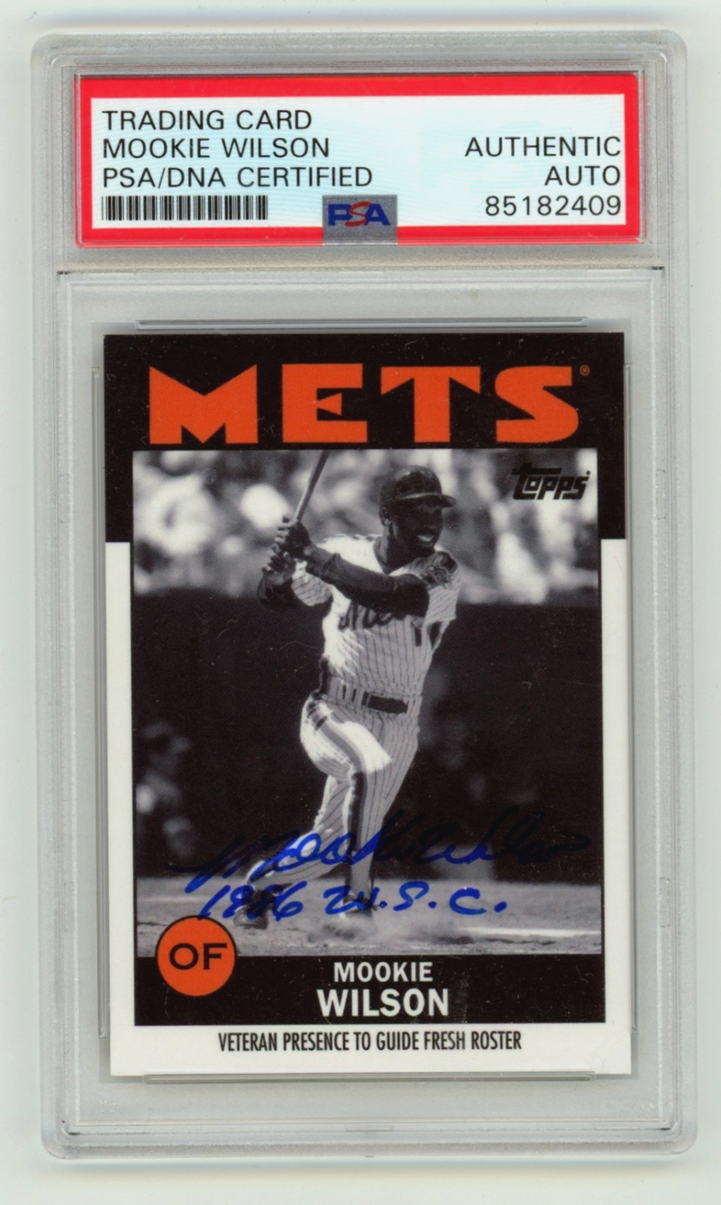 Mookie Wilson 2021 Topps Once Upon a Time in Queens #29 Signed 1986 WSC PSA Auto