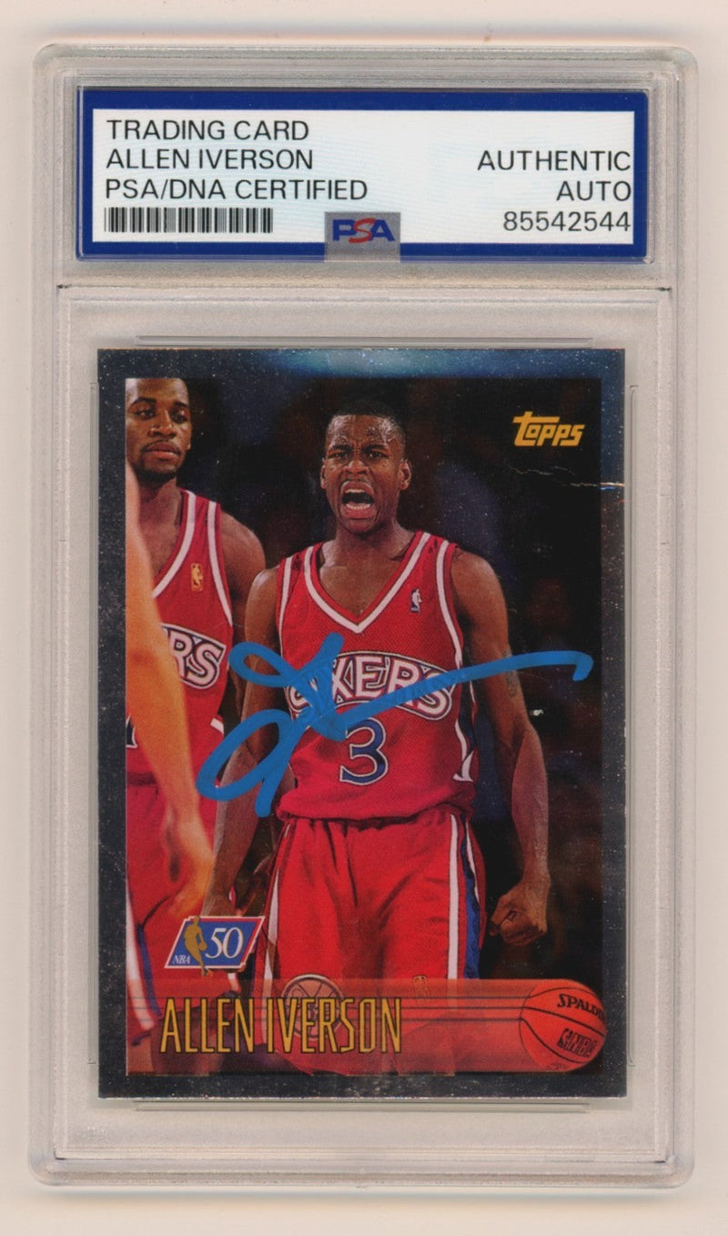 Allen Iverson 1996-97 Topps NBA 50th #171 Signed Rookie RC PSA Authentic Auto C