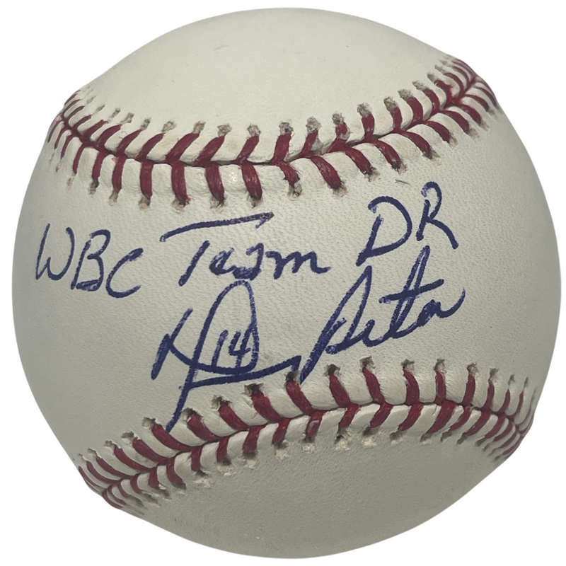 Manny Acta Signed ROMLB Baseball Washington Nationals w/ WBC Team DR LSCM COA