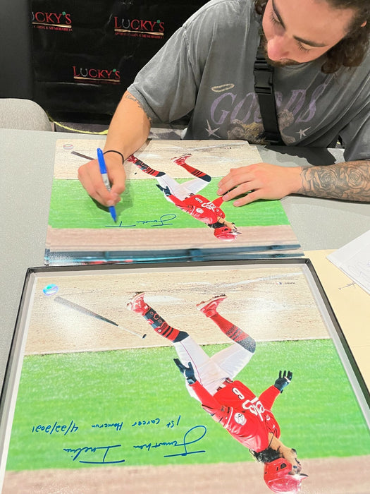 Jonathan India Signed Auto Cincinnati Reds 16x20 Photo JSA W COA HOLO 1st HR INS
