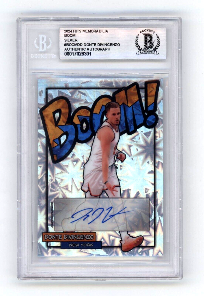 Donte DiVincenzo 2024 Hits Memorabilia BOOM Silver Signed BGS BAS Auto Knicks