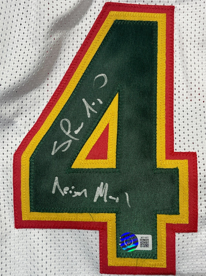 Shawn Kemp Signed Supersonics Custom Jersey w/ Reign Man Beckett BAS COA
