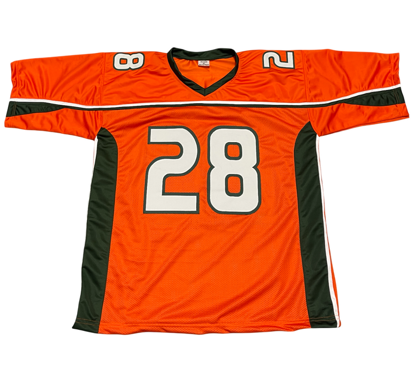Clinton Portis Signed  Miami Hurricanes Custom Jersey Beckett Witness BAS COA