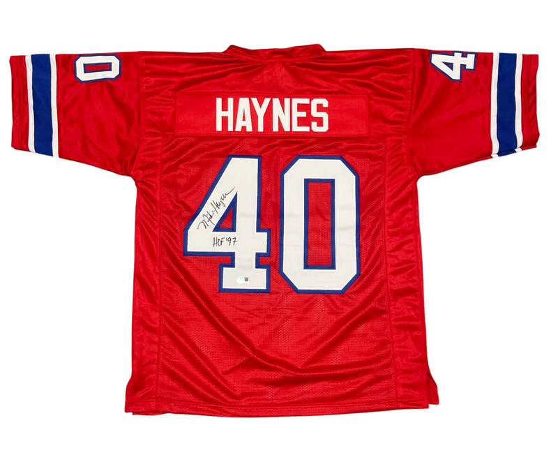 Mike Haynes Signed NE Patriots Custom Jersey w/ HOF 97 Beckett Witness BAS COA