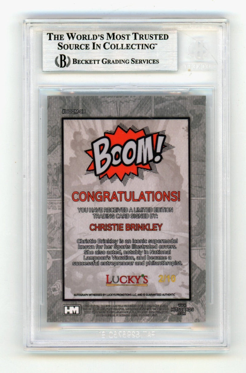 Christie Brinkley 2024 Hits Memorabilia BOOM Silver /10 Signed BGS BAS Auto