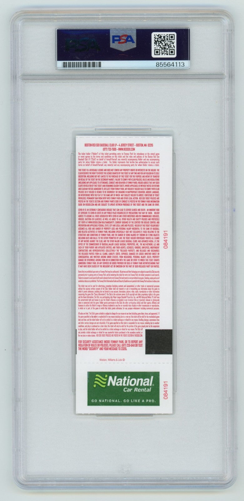 Roman Anthony Signed MLB Debut Game Ticket 6/9/25 PSA Authentic Auto Red Sox