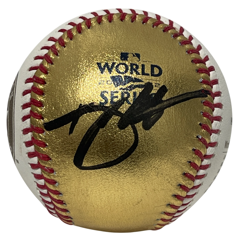 Trey Mancini Signed Auto Gold LE 2022 World Series Baseball Beckett BAS COA A
