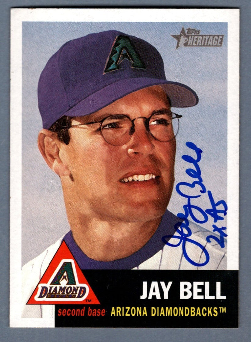 Jay Bell Signed 2003 Topps Heritage #176 w/ 2 AS LSCM COA  Arizona Diamondbacks