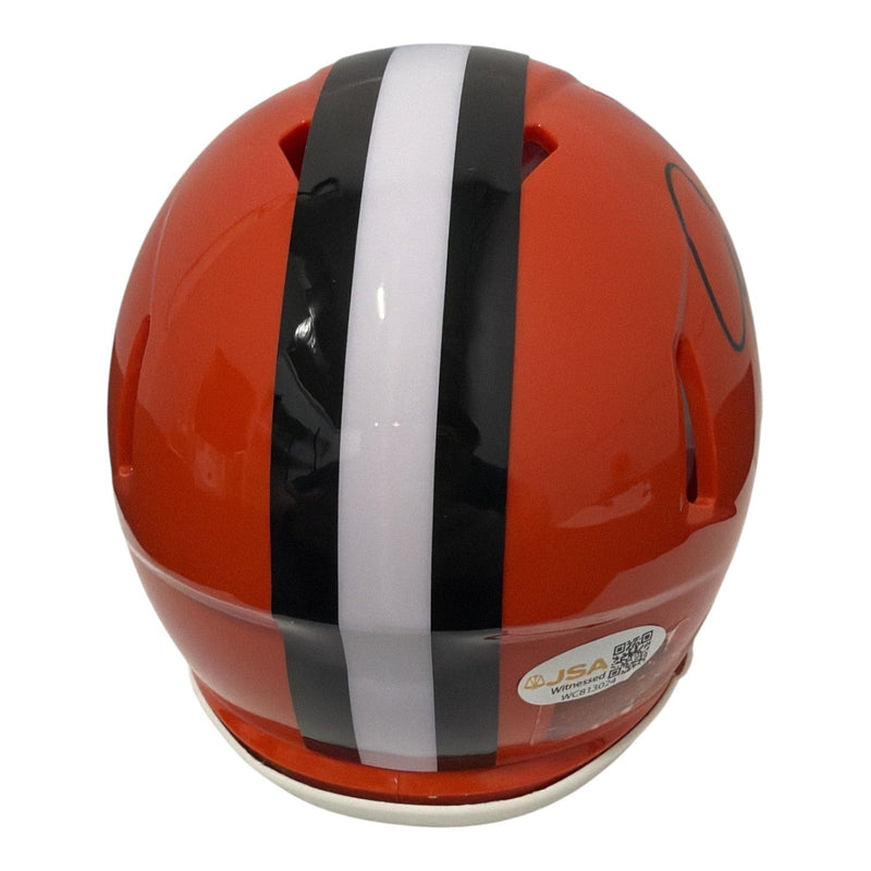 Eric Metcalf Signed Cleveland Browns TB Mini Helmet JSA Witness COA