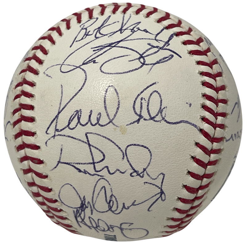 2008 New York Yankees Old Timers Day (24) Signed Final Season Baseball JSA COA