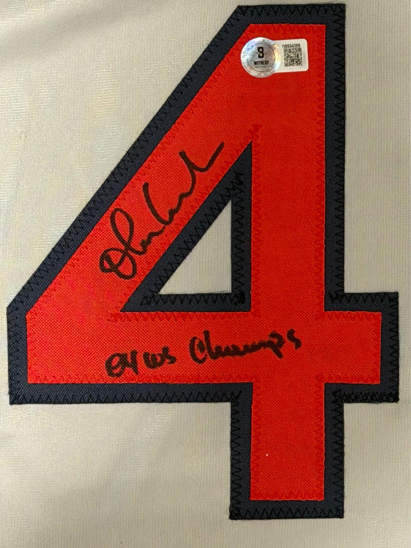 Orlando Cabrera Signed Red Sox Custom Jersey w/ 04 WS Champs Beckett Wit BAS COA