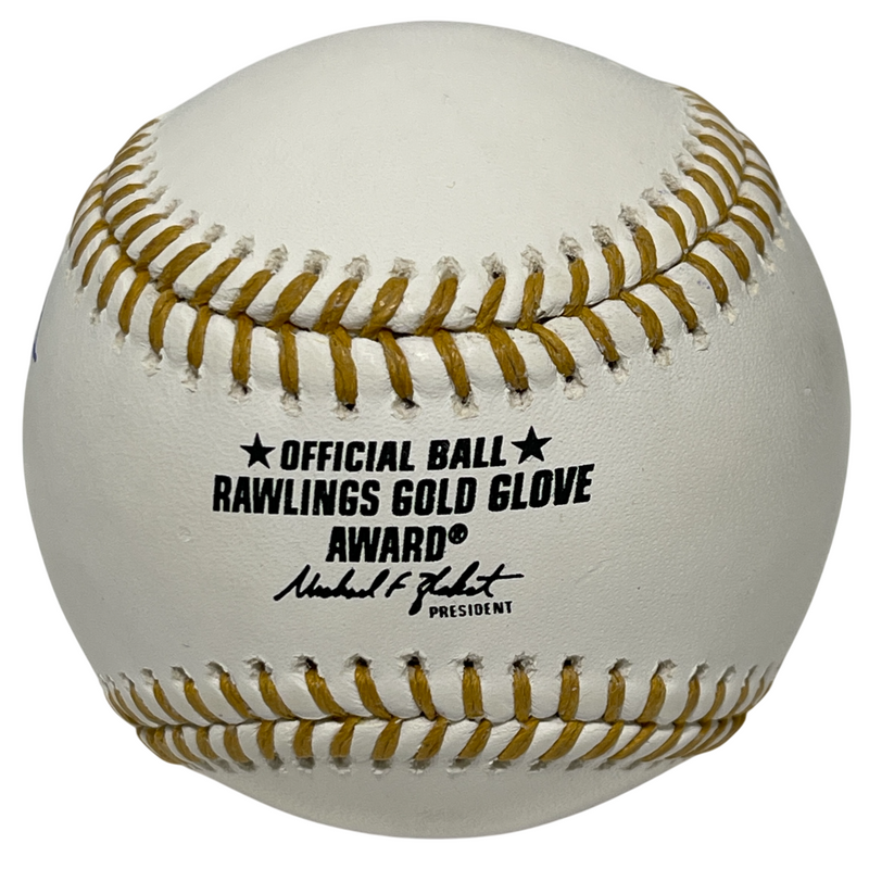 Gary Pettis Signed Rawlings Gold Glove Baseball LSCM COA California Angels