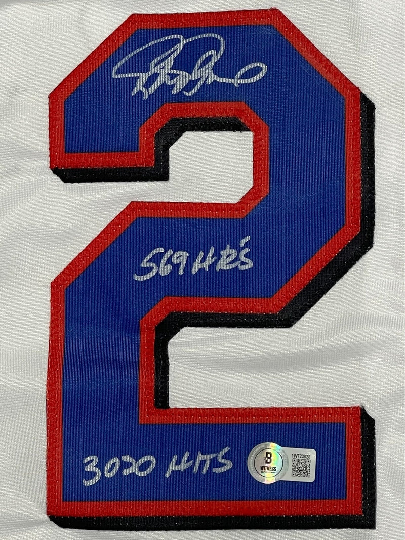 Rafael Palmeiro Signed Rangers Custom Jersey w/ 569 3020 Beckett Wit BAS COA