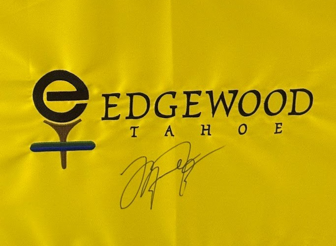 Michael Jordan Signed & Custom Framed Edgewood Tahoe Golf Pin Flag PSA LOA