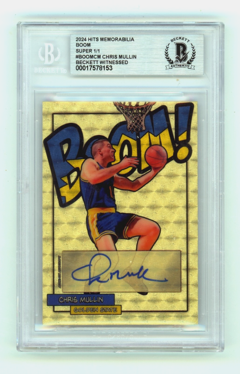 Chris Mullin 2024 Hits Memorabilia BOOM Super 1/1 Signed BGS BAS Auto Warriors