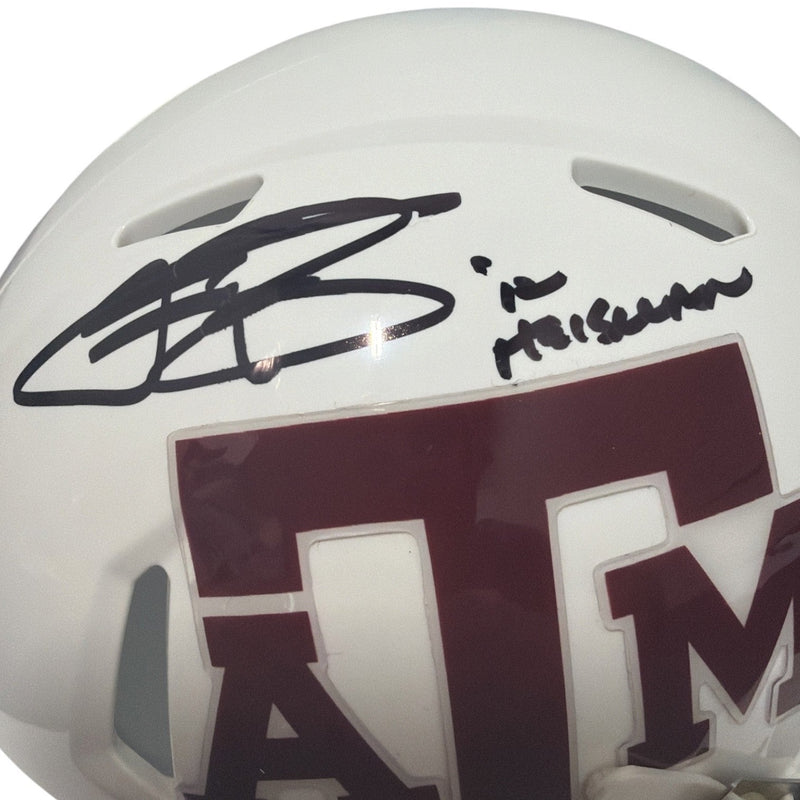 Johnny Manziel Signed Texas A&M Mini Helmet w/ 2012 Heisman JSA Witness COA